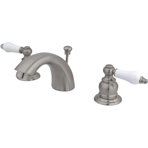  Kingston Brass KB958PL Victorian Mini Widespread Lavatory Faucet with Brass Pop-Up, Brushed Nickel