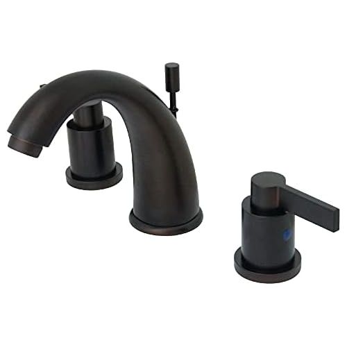  Kingston Brass KB8985NDL Nuvofusion Widespread Bathroom Sink Faucet with Brass Pop-Up, Oil Rubbed Bronze