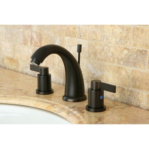  Kingston Brass KB8985NDL Nuvofusion Widespread Bathroom Sink Faucet with Brass Pop-Up, Oil Rubbed Bronze