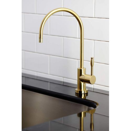  Kingston Brass KS8197NKL Nustudio Single-Handle Cold Water Filtration Faucet, Brushed Brass