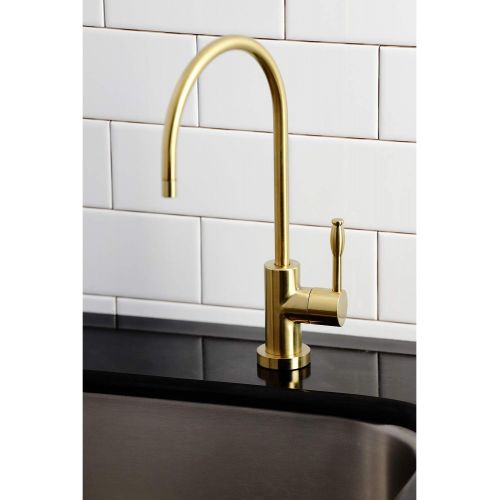  Kingston Brass KS8197NKL Nustudio Single-Handle Cold Water Filtration Faucet, Brushed Brass