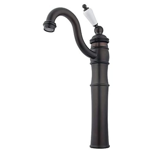  Kingston Brass KB3425PL Victorian Vessel Sink Faucet with Pl Handleand 4-Inch Plate, Oil Rubbed Bronze