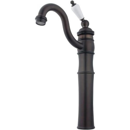  Kingston Brass KB3425PL Victorian Vessel Sink Faucet with Pl Handleand 4-Inch Plate, Oil Rubbed Bronze