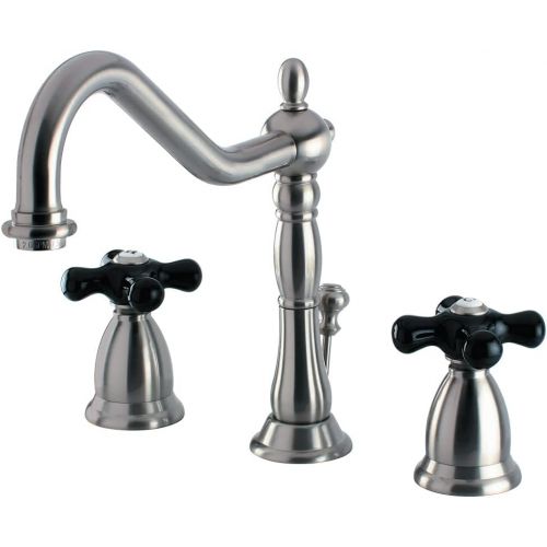  Kingston Brass KS1991PKX Heritage Widespread Bathroom Faucet with Brass Pop-Up Drain, 8-1/2-Inch, Polished Chrome