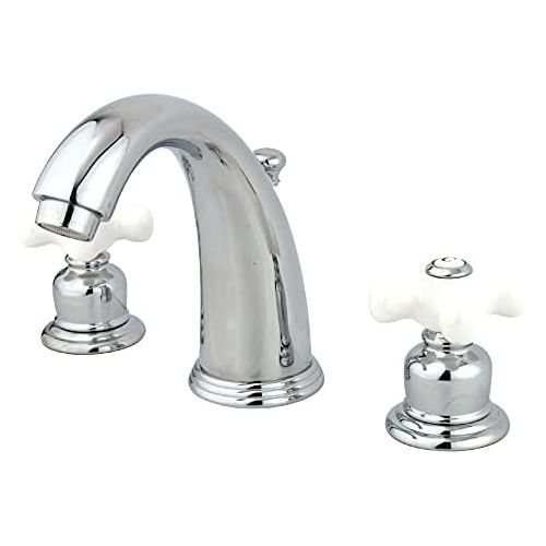  Kingston Brass GKB981PX English Country Widespread Lavatory Faucet, 5-1/4 in Spout Reach, Polished Chrome