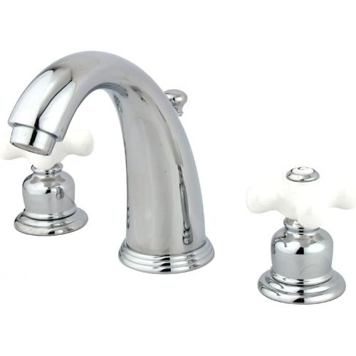  Kingston Brass GKB981PX English Country Widespread Lavatory Faucet, 5-1/4 in Spout Reach, Polished Chrome