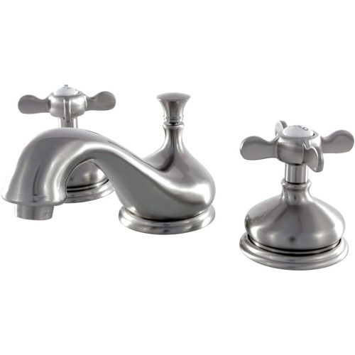  Kingston Brass KS1166BEX Essex 8-Inch Widespread Lavatory Faucet with Brass Pop-Up, 5-1/2 Inch in Spout Reach, Polished Nickel