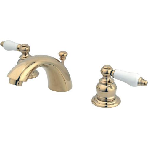  Kingston Brass KB952PL Victorian Mini-Widespread Lavatory Faucet with Retail Pop-Up, Polished Brass