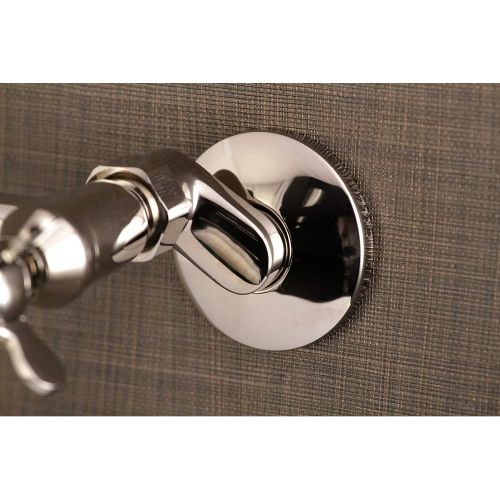  Kingston Brass KS115PN Essex Two-Handle Wall Mount Bridge Bathroom Faucet, Polished Nickel