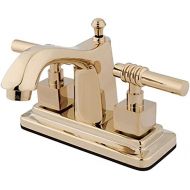 Kingston Brass KS8642QL Milano 4-Inch Centerset Lavatory Faucet, Polished Brass