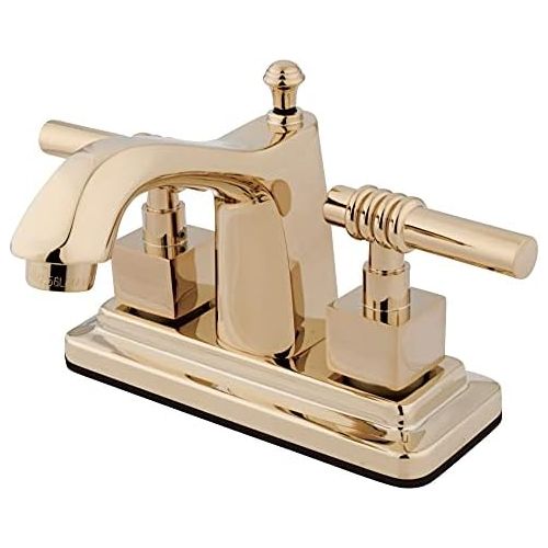  Kingston Brass KS8642QL Milano 4-Inch Centerset Lavatory Faucet, Polished Brass