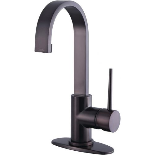  Kingston Brass LS8215NYL New York Single-Handle Bathroom Faucet with Push Pop-Up, 5-1/16, Oil Rubbed Bronze