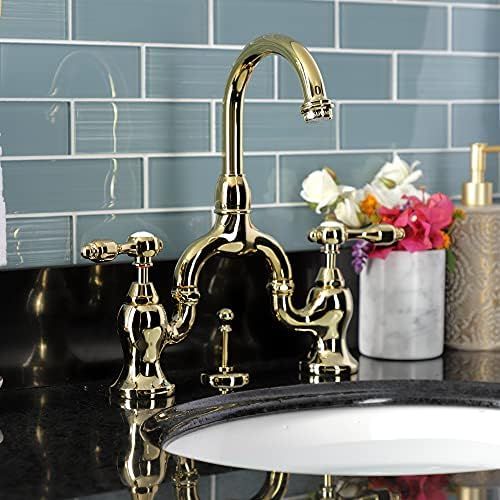  Kingston Brass KS7992TAL 4 5/8 in Spout Reach Bridge Lavatory Faucet with Brass Pop Up, Polished Brass