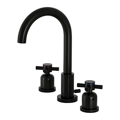  Kingston Brass FSC8920DX Concord 8-Inch Widespread Lavatory Faucet with Brass Pop-Up, 5-3/8 Inch in Spout Reach, Matte Black