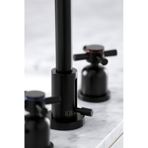  Kingston Brass FSC8920DX Concord 8-Inch Widespread Lavatory Faucet with Brass Pop-Up, 5-3/8 Inch in Spout Reach, Matte Black