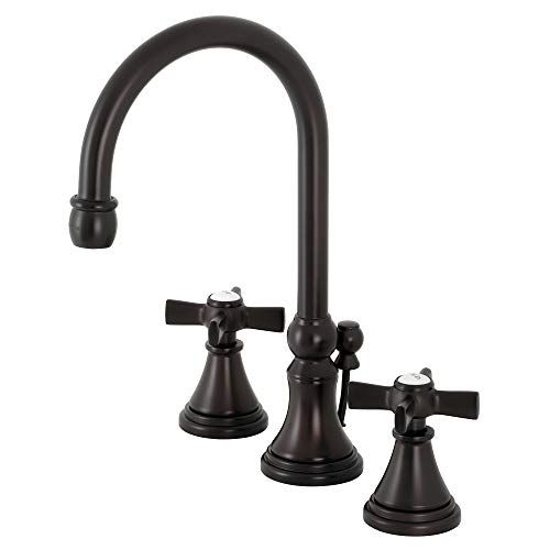  Kingston Brass KS2985ZX Millennium Widespread Bathroom Faucet with Brass Pop-Up, Oil Rubbed Bronze