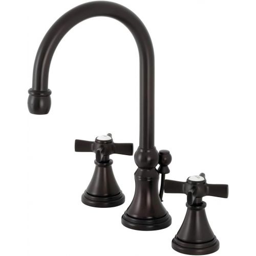  Kingston Brass KS2985ZX Millennium Widespread Bathroom Faucet with Brass Pop-Up, Oil Rubbed Bronze