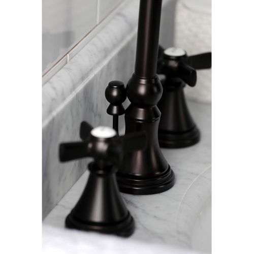  Kingston Brass KS2985ZX Millennium Widespread Bathroom Faucet with Brass Pop-Up, Oil Rubbed Bronze