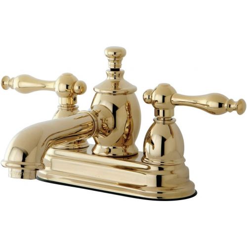  Kingston Brass KS7002NL Naples 4-Inch Centerset Lavatory Faucet Pop-Up, 4-1/2, Polished Brass