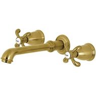 Kingston Brass KS7127TX 8-Inch Center Wall Mount Bathroom Faucet, Brushed Brass