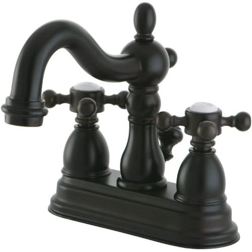  Kingston Brass KS1605BX Heritage Centerset Lavatory Faucet with Brass Pop-Up, Oil Rubbed Bronze