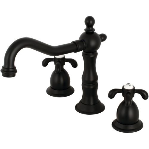  Kingston Brass KS1970TX French Country 8 Widespread Lavatory Faucet, Matte Black