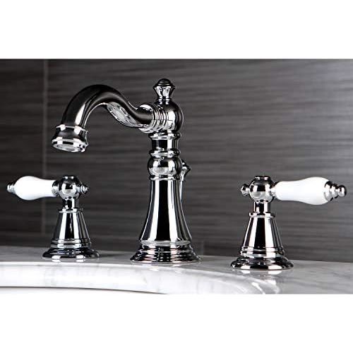  Kingston Brass FSC1971PL English Classic Widespread Lavatory Faucet, 5-5/16 Spout Reach, Polished Chrome