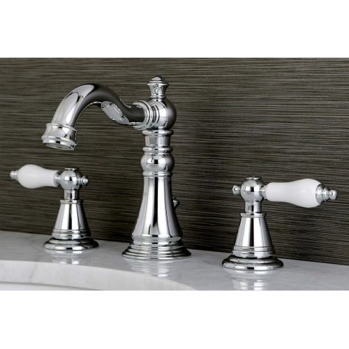  Kingston Brass FSC1971PL English Classic Widespread Lavatory Faucet, 5-5/16 Spout Reach, Polished Chrome