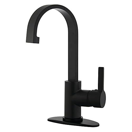  Kingston Brass LS8210CTL Continental Lavatory Faucet with Push-Up Pop-Up, 5-1/16 in Spout Reach, Matte Black