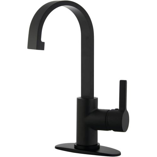  Kingston Brass LS8210CTL Continental Lavatory Faucet with Push-Up Pop-Up, 5-1/16 in Spout Reach, Matte Black