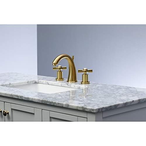  Kingston Brass KS2967ZX 8 in. Widespread Bathroom Faucet, Brushed Brass