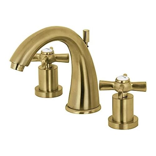  Kingston Brass KS2967ZX 8 in. Widespread Bathroom Faucet, Brushed Brass