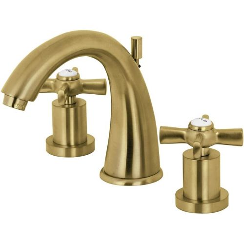  Kingston Brass KS2967ZX 8 in. Widespread Bathroom Faucet, Brushed Brass