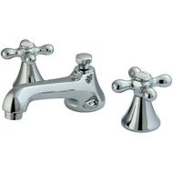 Kingston Brass KS4471AX 8 Widespread Lavatory Faucet with Brass Pop-Up, 5-1/2 in Spout Reach, Polished Chrome