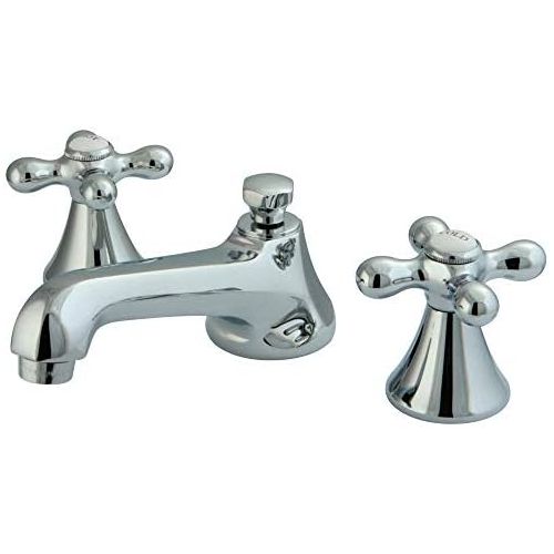  Kingston Brass KS4471AX 8 Widespread Lavatory Faucet with Brass Pop-Up, 5-1/2 in Spout Reach, Polished Chrome