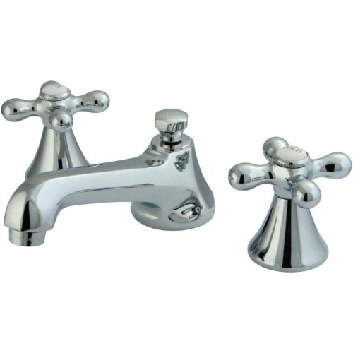  Kingston Brass KS4471AX 8 Widespread Lavatory Faucet with Brass Pop-Up, 5-1/2 in Spout Reach, Polished Chrome