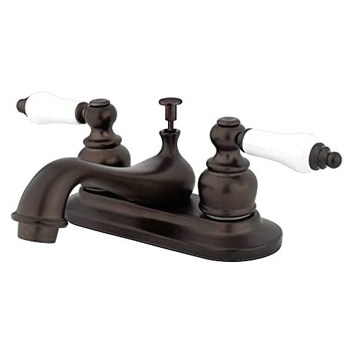  Kingston Brass GKB605PL Restoration 4-inch Centerset Lavatory Faucet with Retail Pop-up, Oil Rubbed Bronze