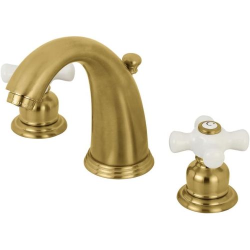  Kingston Brass KB987PXSB Victorian 2-Handle 8 in. Widespread Bathroom Faucet, Brushed Brass