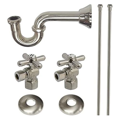  Kingston Brass KPK102P Trimscape Plumbing Supply Kits Combo, 1/2-Inch IPS Inlet, 3/8-Inch Comp Outlet, Polished Brass