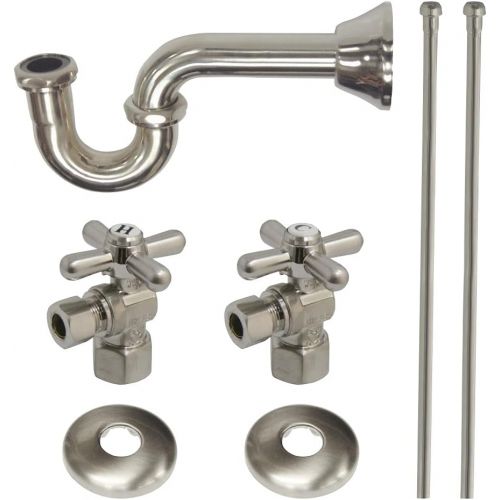  Kingston Brass KPK102P Trimscape Plumbing Supply Kits Combo, 1/2-Inch IPS Inlet, 3/8-Inch Comp Outlet, Polished Brass