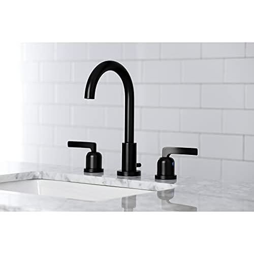  Kingston Brass FSC8920EFL Centurion 8-Inch Widespread Lavatory Faucet with Brass Pop-Up, 5-3/8 Inch in Spout Reach, Matte Black