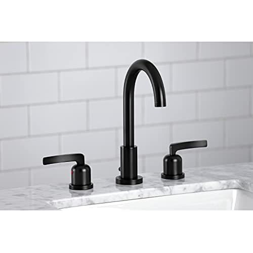  Kingston Brass FSC8920EFL Centurion 8-Inch Widespread Lavatory Faucet with Brass Pop-Up, 5-3/8 Inch in Spout Reach, Matte Black