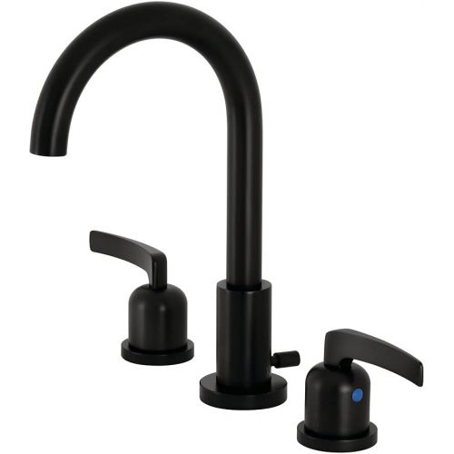  Kingston Brass FSC8920EFL Centurion 8-Inch Widespread Lavatory Faucet with Brass Pop-Up, 5-3/8 Inch in Spout Reach, Matte Black