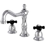 Kingston Brass KS1971PKX Heritage Widespread Bathroom Faucet with Brass Pop-Up Drain, 7-1/2-Inch, Polished Chrome