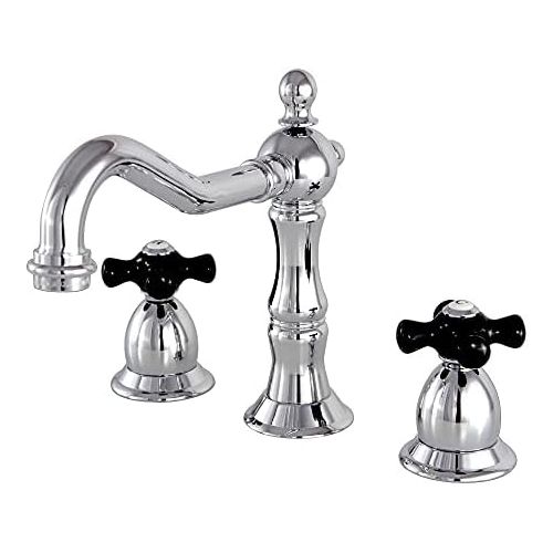  Kingston Brass KS1971PKX Heritage Widespread Bathroom Faucet with Brass Pop-Up Drain, 7-1/2-Inch, Polished Chrome