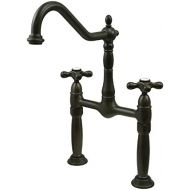 Kingston Brass KS1075AX Victorian Widespread Vessel Sink Faucet, 8-1/2-Inch, Oil Rubbed Bronze