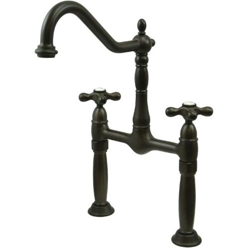  Kingston Brass KS1075AX Victorian Widespread Vessel Sink Faucet, 8-1/2-Inch, Oil Rubbed Bronze