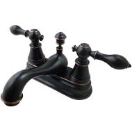 Kingston Brass FSY3606AL English Classic Two Handle 4-inch Centerset Lavatory Faucet, Naples Bronze