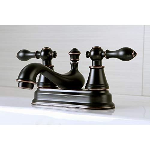  Kingston Brass FSY3606AL English Classic Two Handle 4-inch Centerset Lavatory Faucet, Naples Bronze
