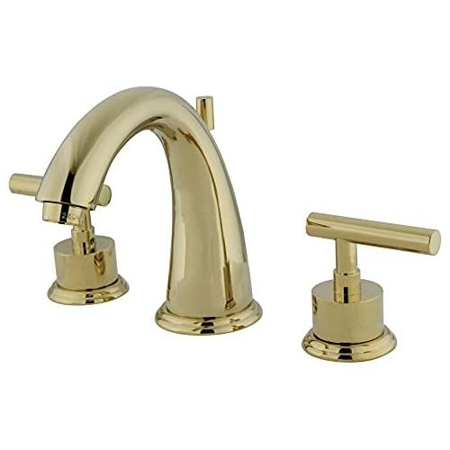  Kingston Brass KS2962CML Concord 8-Inch Widespread Lavatory Faucet with Brass Pop-Up, Polished Brass